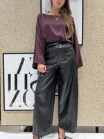 Pantalone ecopelle palazzo pitonato
