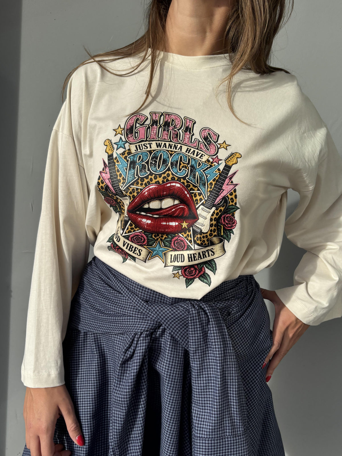 T-shirt manica svasata con stampa