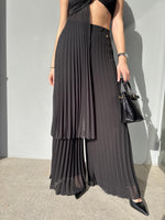 Pantalone palazzo plissé