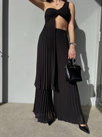 Pantalone palazzo plissé