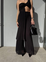 Pantalone palazzo plissé