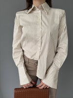 Camicia righe con rinforzo spallina