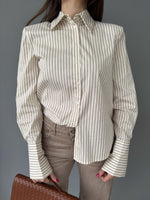 Camicia righe con rinforzo spallina