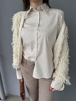 Camicia righe con rinforzo spallina