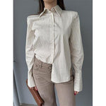 Camicia righe con rinforzo spallina