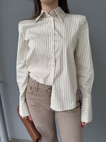 Camicia righe con rinforzo spallina