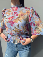 Camicia arricciata fantasia