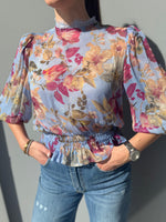 Camicia arricciata fantasia