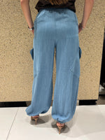 Pantalone chambray con tasche