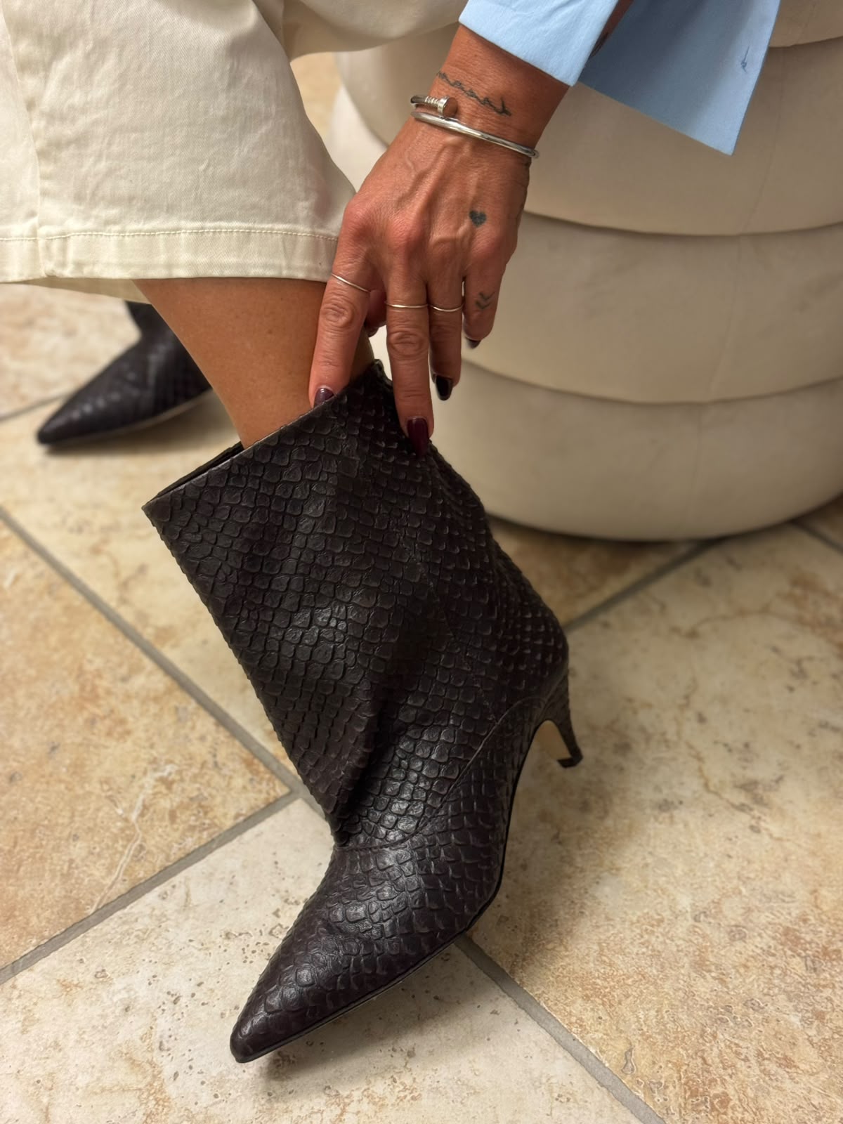 Stivale snake in pelle
