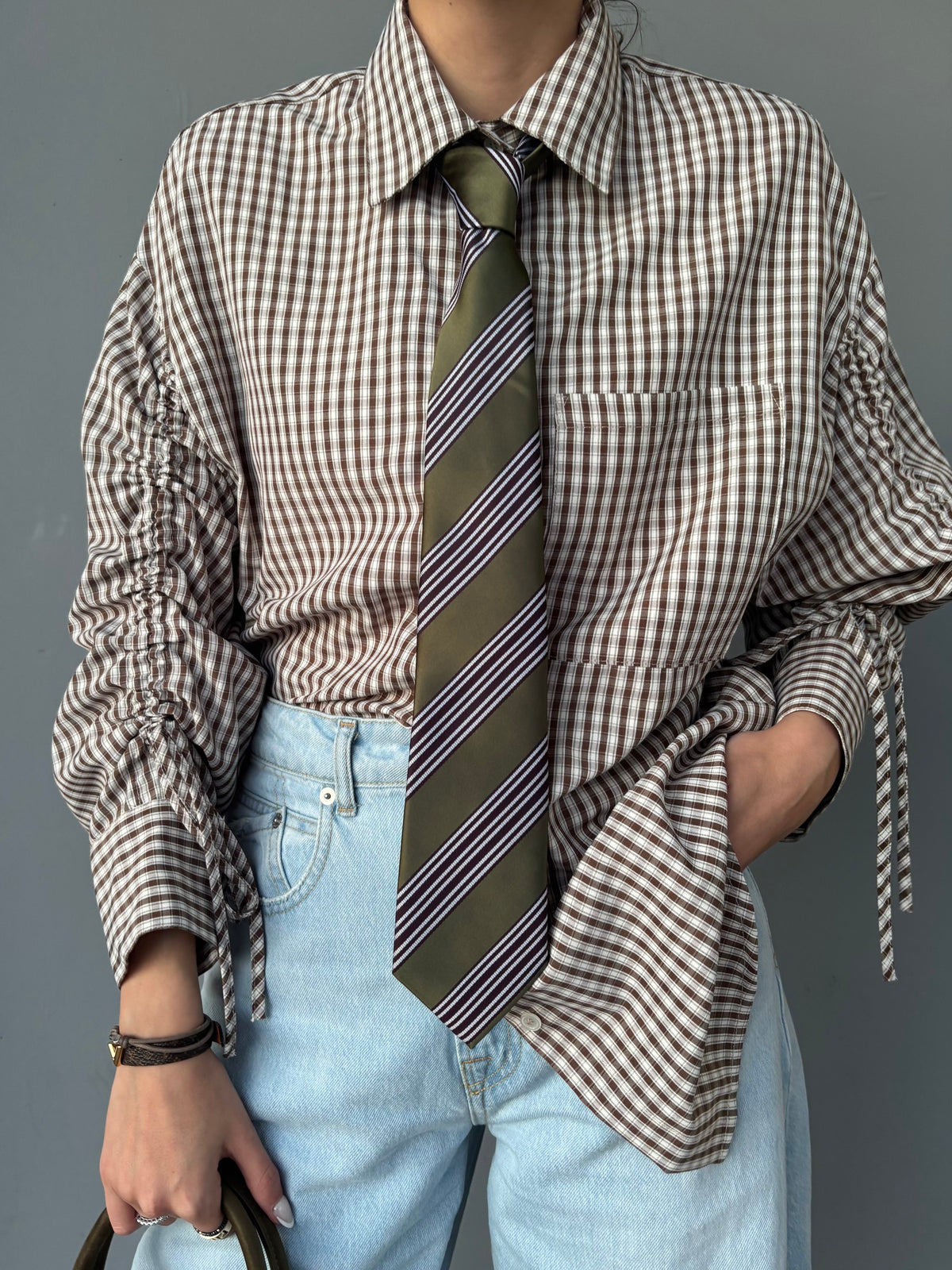 Camicia check con cravatta
