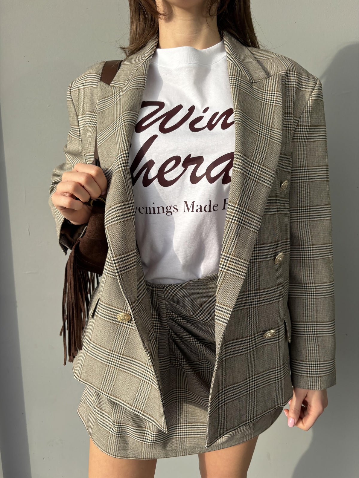 Giacca check doppio petto