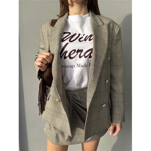 Giacca check doppio petto