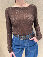 Top pizzo manica lunga