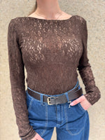 Top pizzo manica lunga