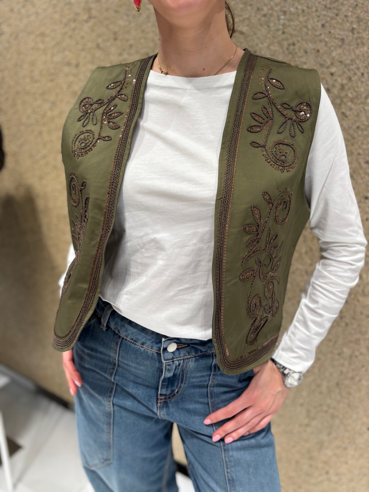 Gilet con lavorazioni