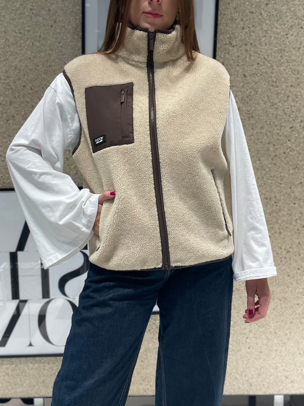 Gilet in tessuto teddy