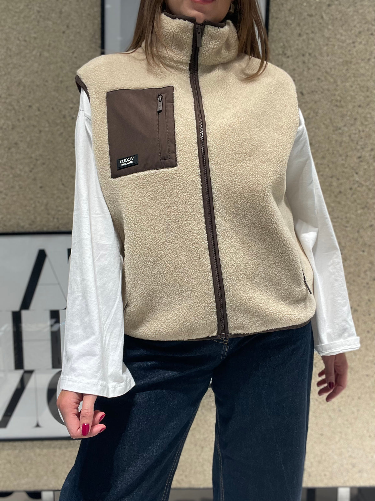 Gilet in tessuto teddy