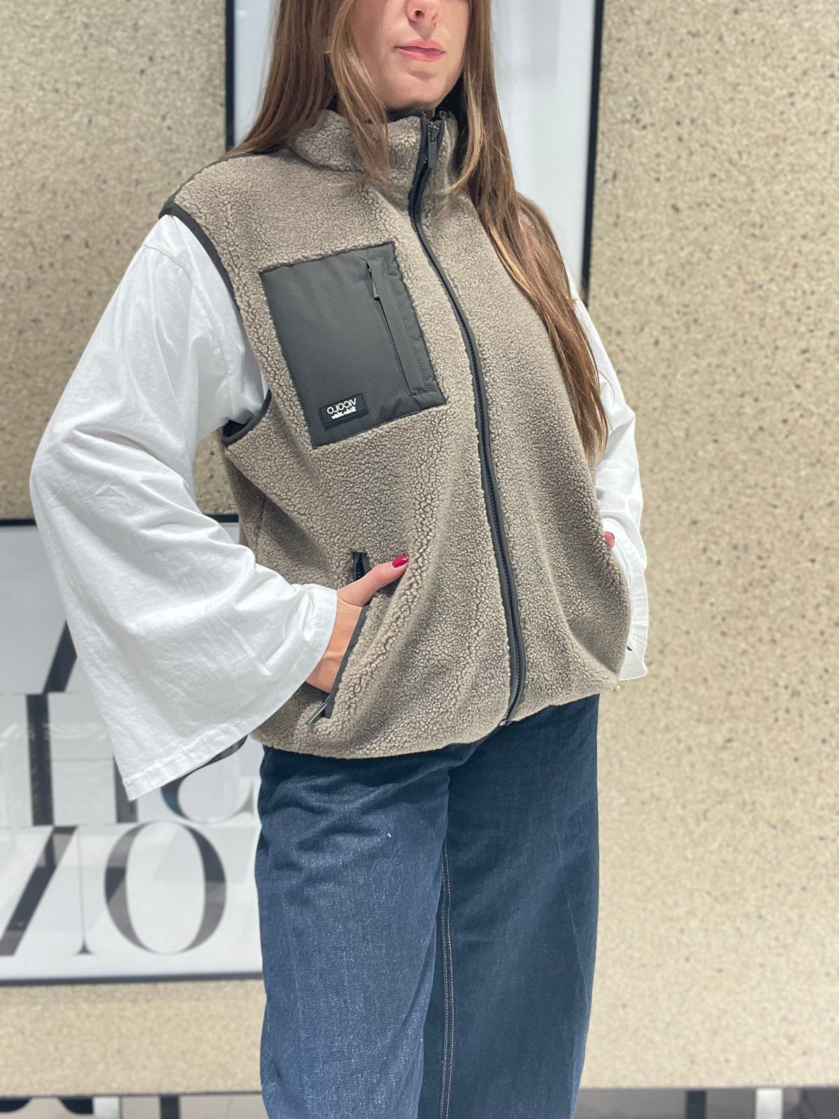 Gilet in tessuto teddy