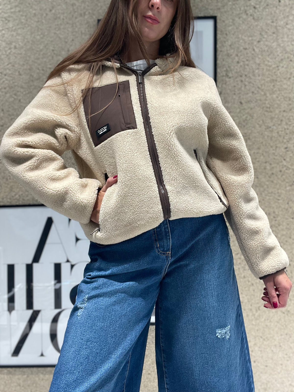 Giacca in tessuto teddy