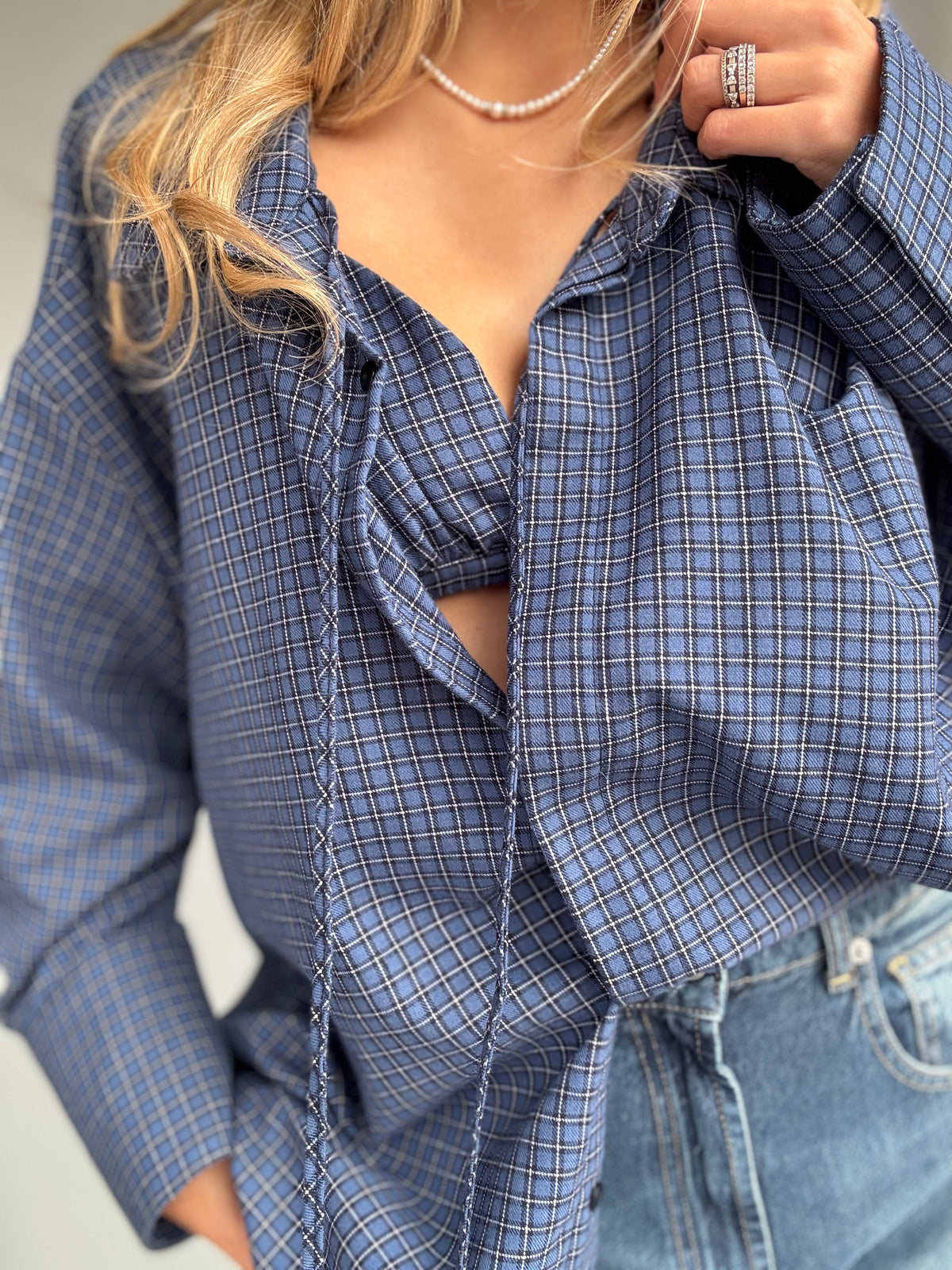 Camicia oversize a quadri
