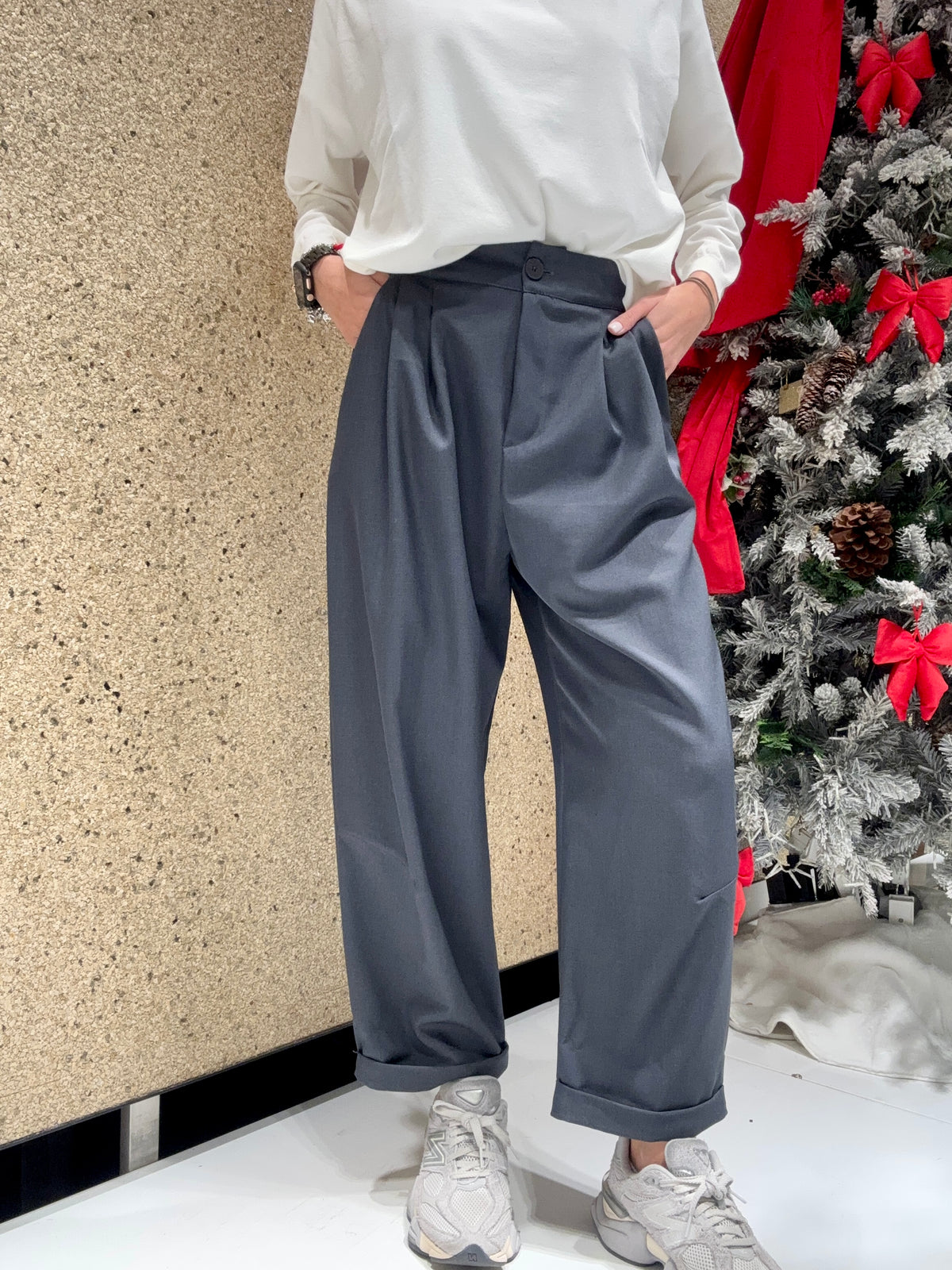Pantalone con risvolto