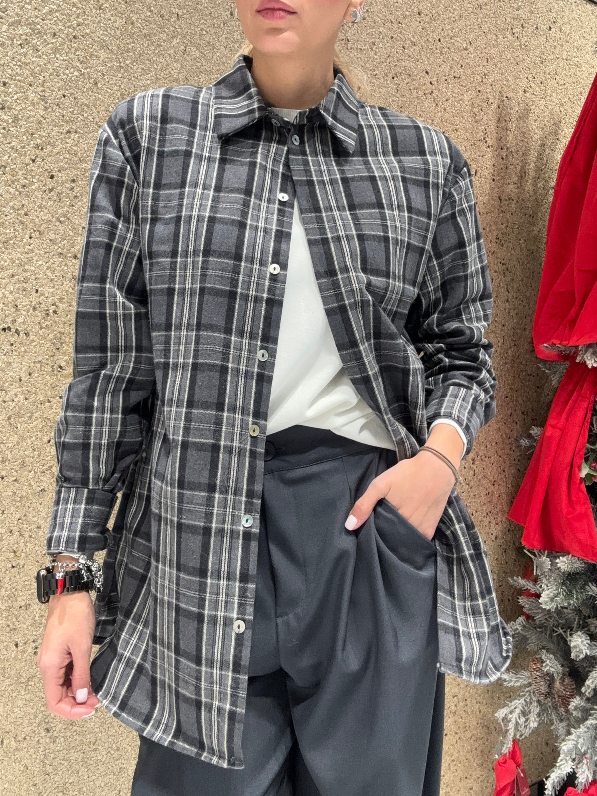 Camicia check con spalline