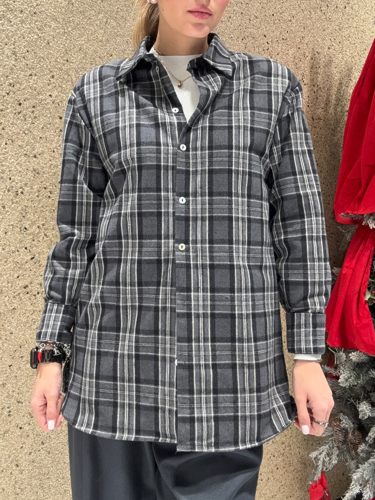 Camicia check con spalline