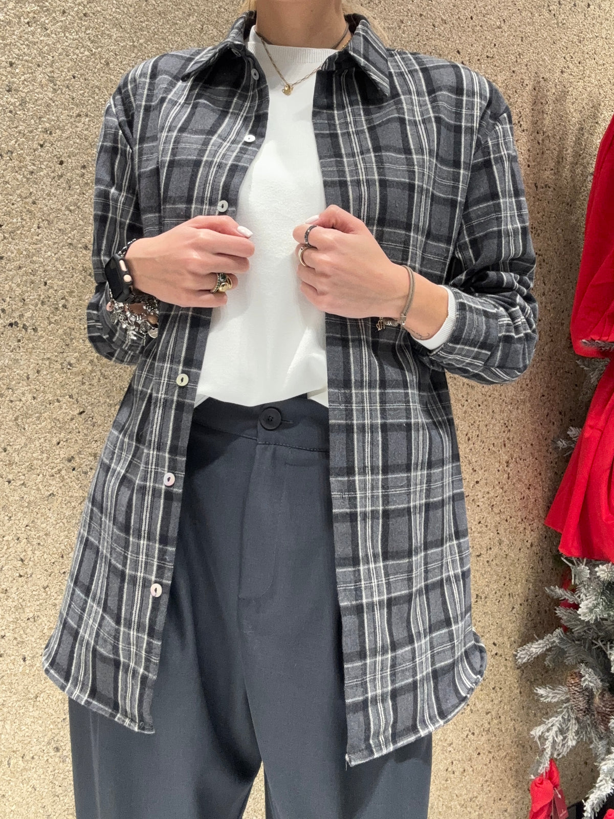 Camicia check con spalline