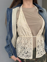T-shirt con top pizzo