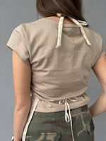 T-shirt con top pizzo