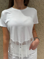 T-shirt crop frange