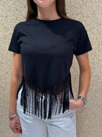 T-shirt crop frange