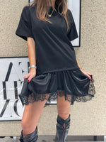 Abito in maglia con pizzo finale