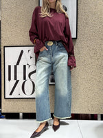 Jeans Wide Leg Cropped