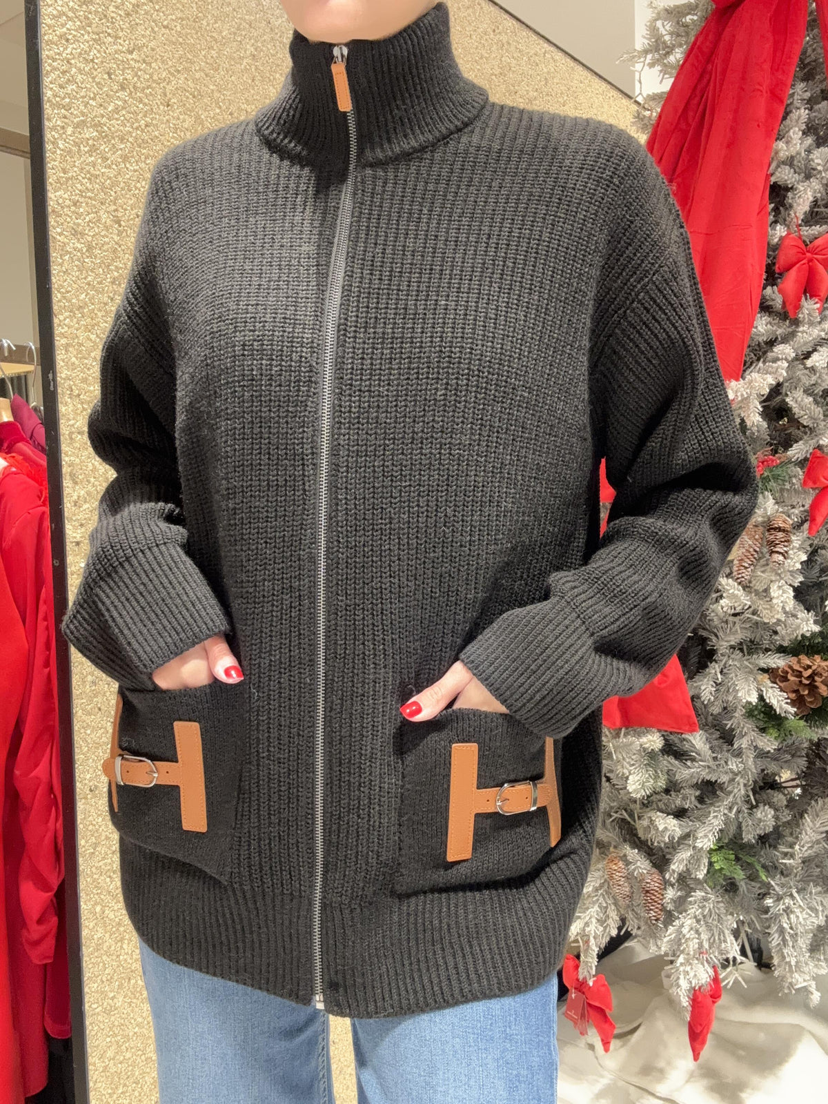 Cardigan con applicazione