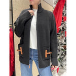 Cardigan con applicazione