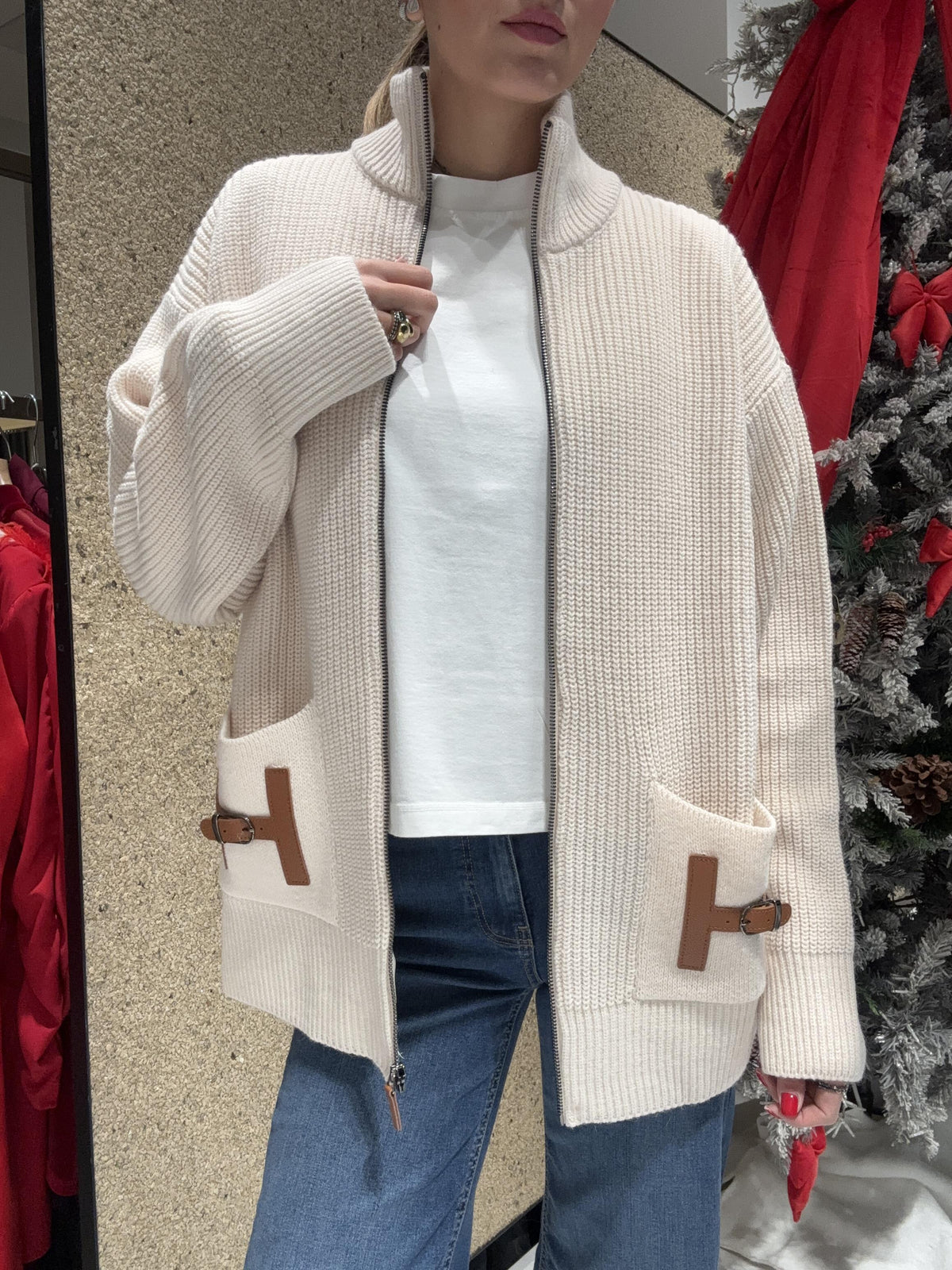 Cardigan con applicazione