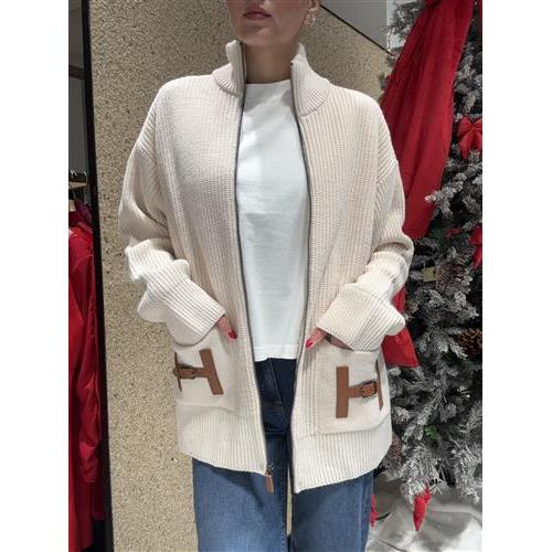 Cardigan con applicazione