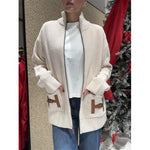 Cardigan con applicazione